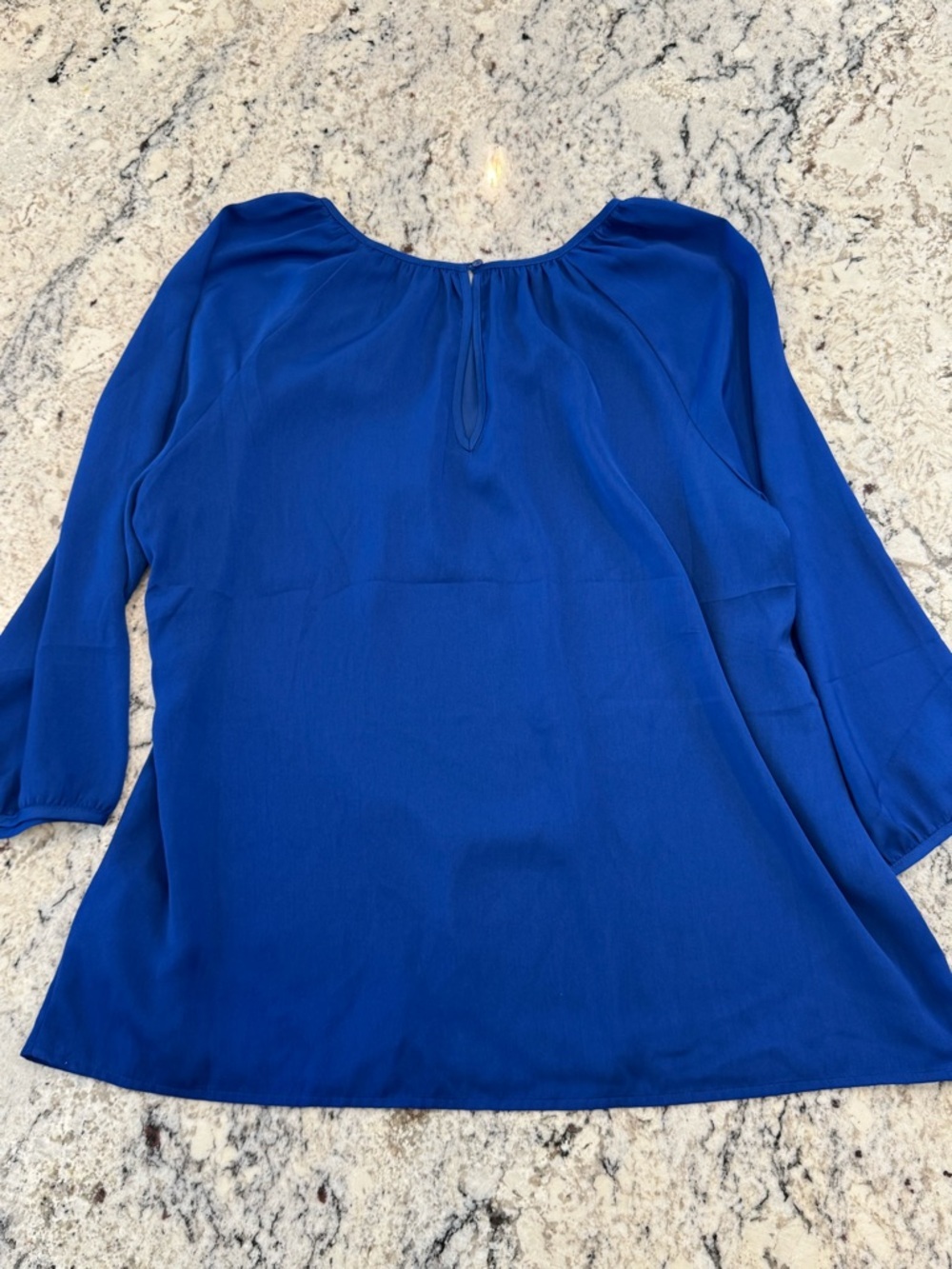 Old Navy Royal Blue Blouse Size Large Flowy 3/4 Sleeve Top - Picture 11 of 11